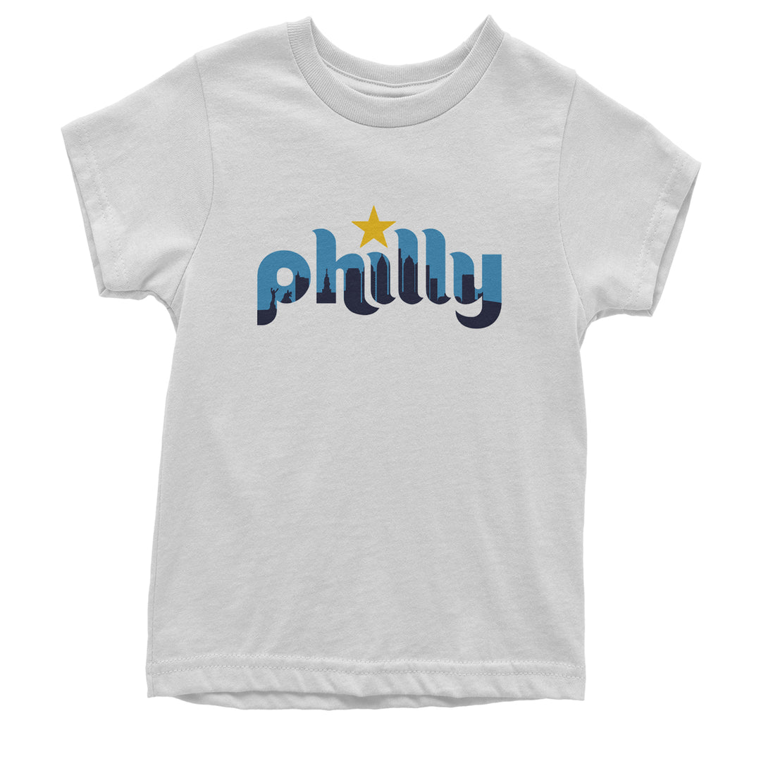 Skyline Philly Philadelphia Youth T-shirt White