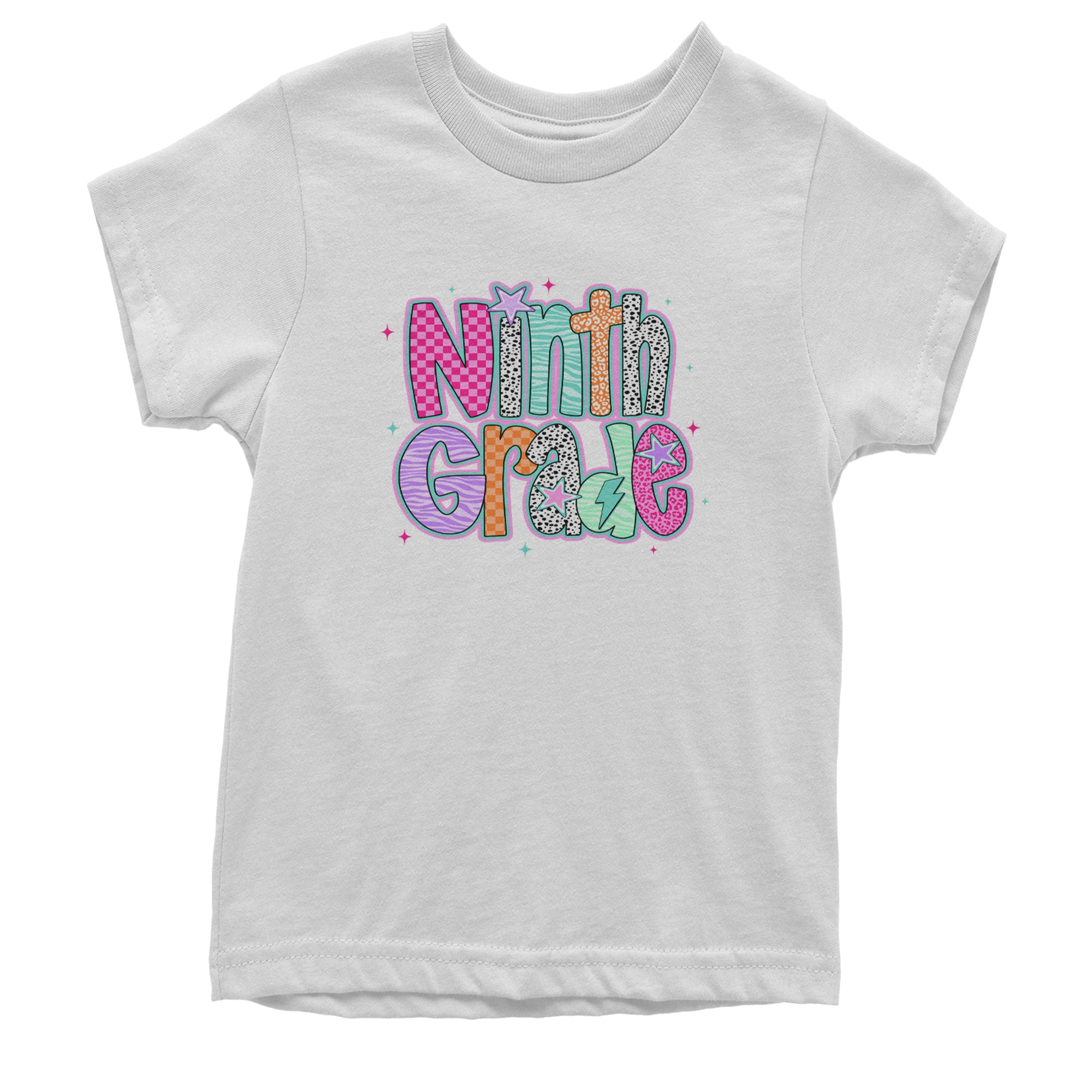 Ninth Grade Freshman Vibes Colorful Back to School Youth T-shirt White