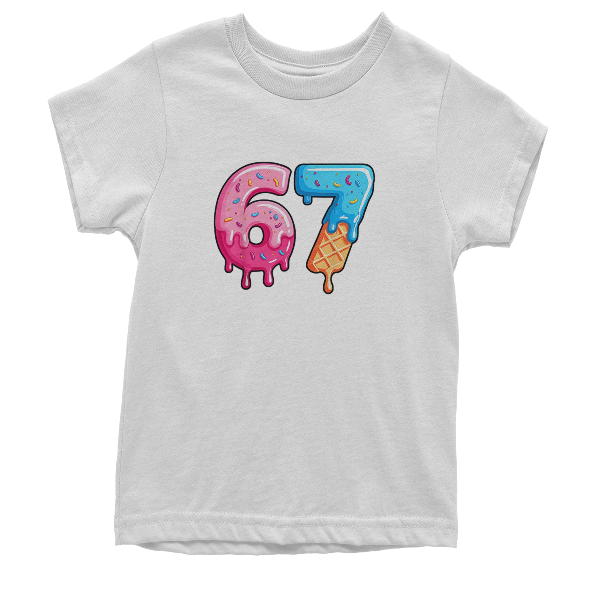 67 Dripping Ice Cream Donut Melt Youth T-shirt White