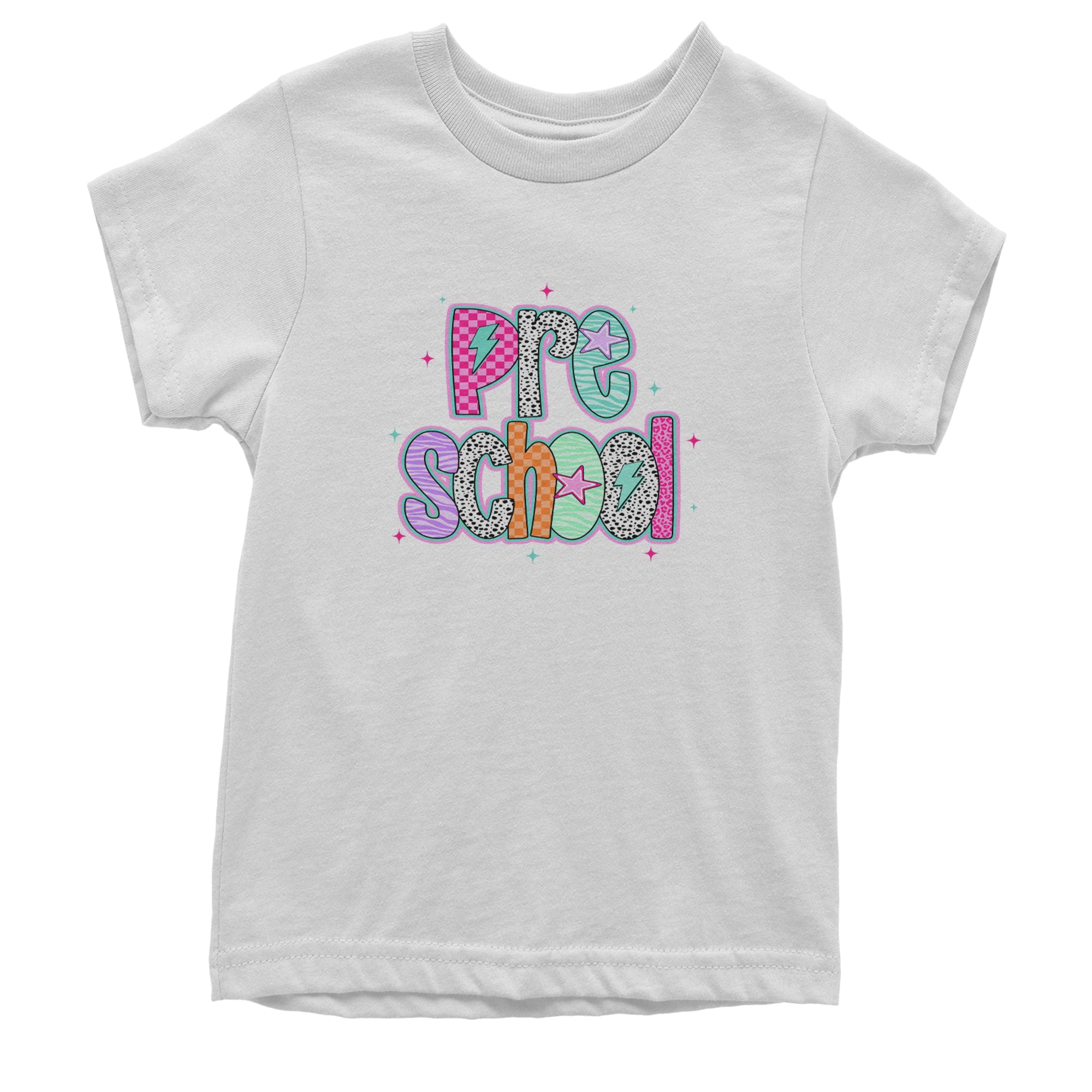 Preschool Power Colorful Back to School Youth T-shirt White