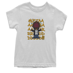 MUSTARD! Not Like Us Tv Off graphic on Kids' Heavyweight Cotton T-Shirt in White