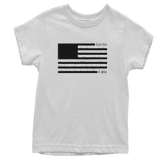 Redacted American Flag Youth T-shirt White