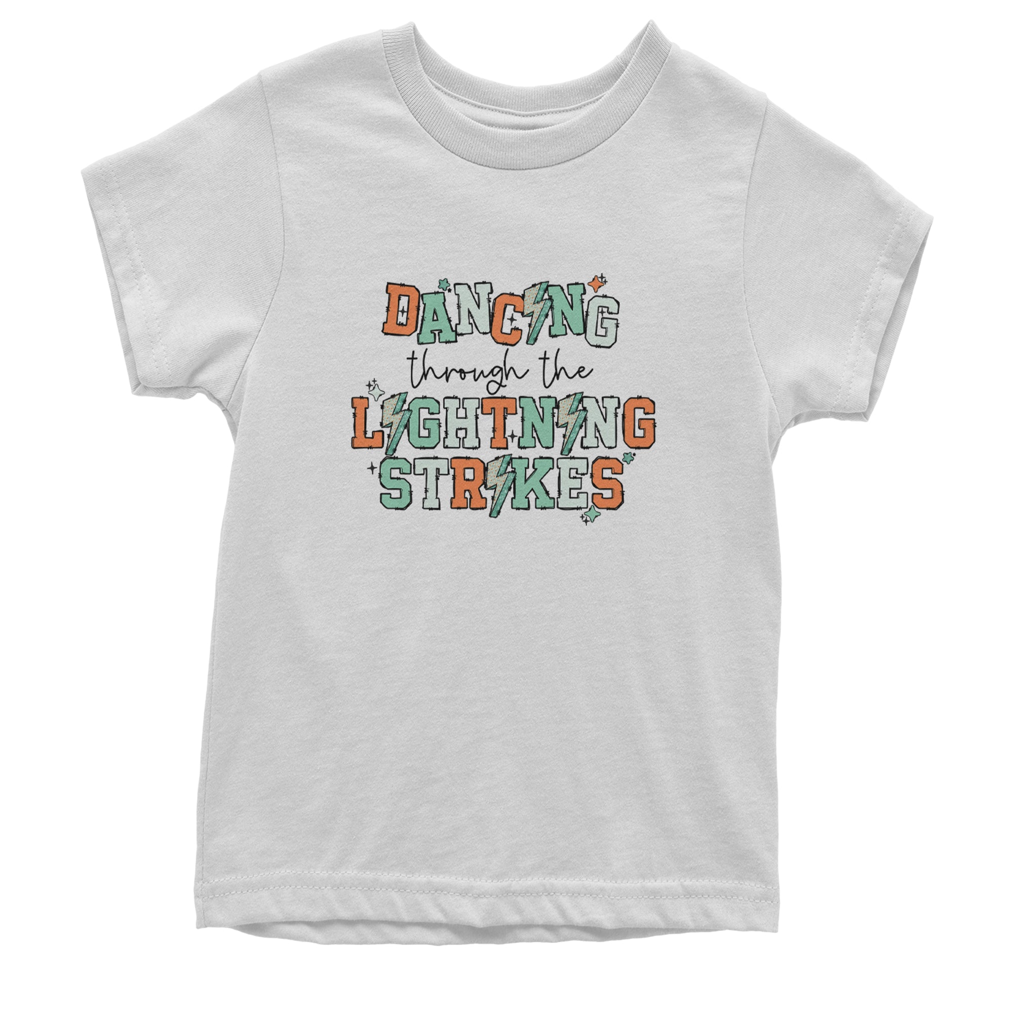 Dancing Through The Lightning Strikes Youth T-shirt White