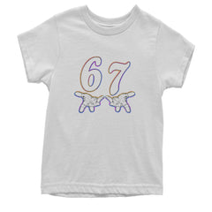 67 Hands Meme Viral Drill Youth T-shirt White