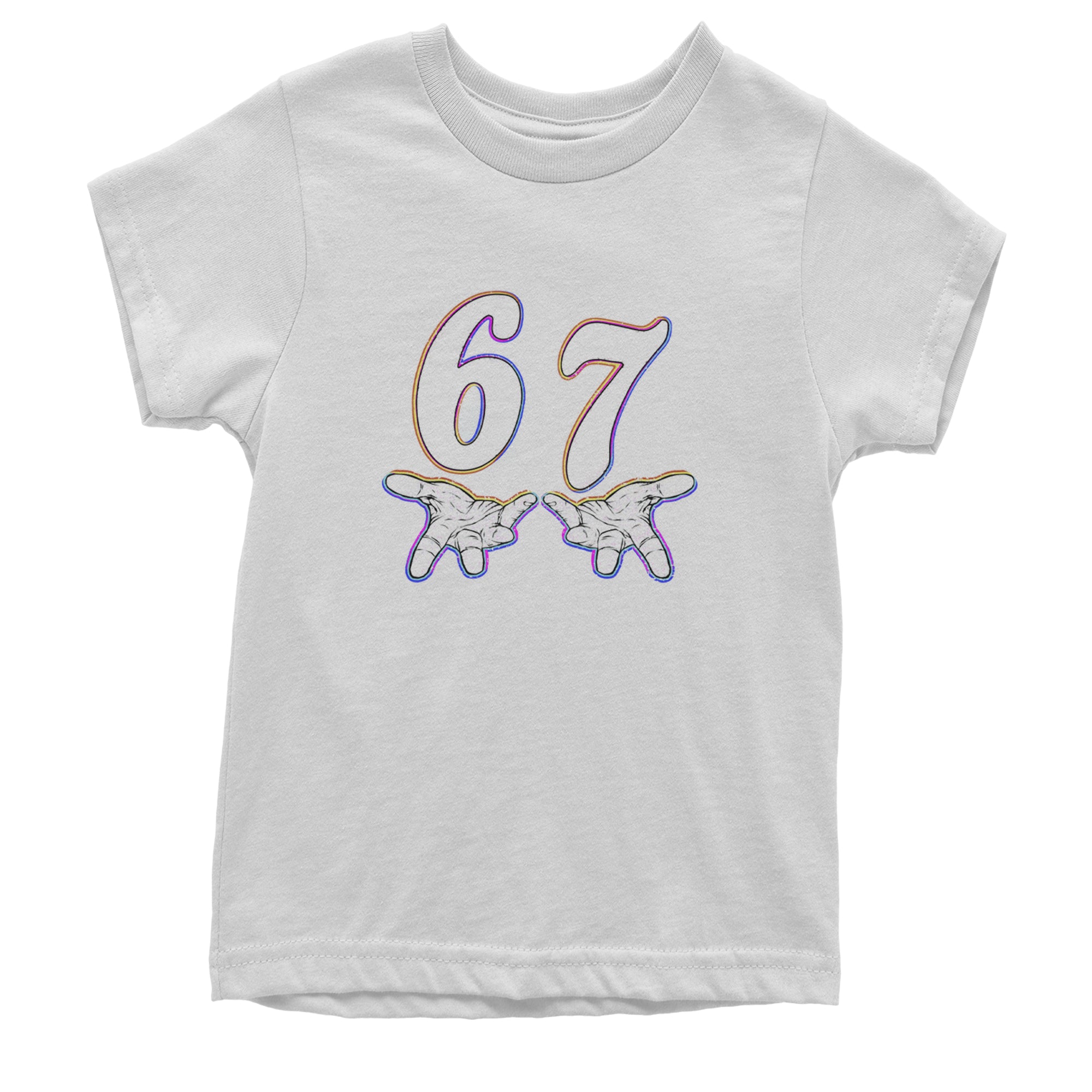 67 Hands Meme Viral Drill Youth T-shirt White