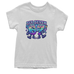 Six Seven 67 Retro Pixel Buddies Youth T-shirt White