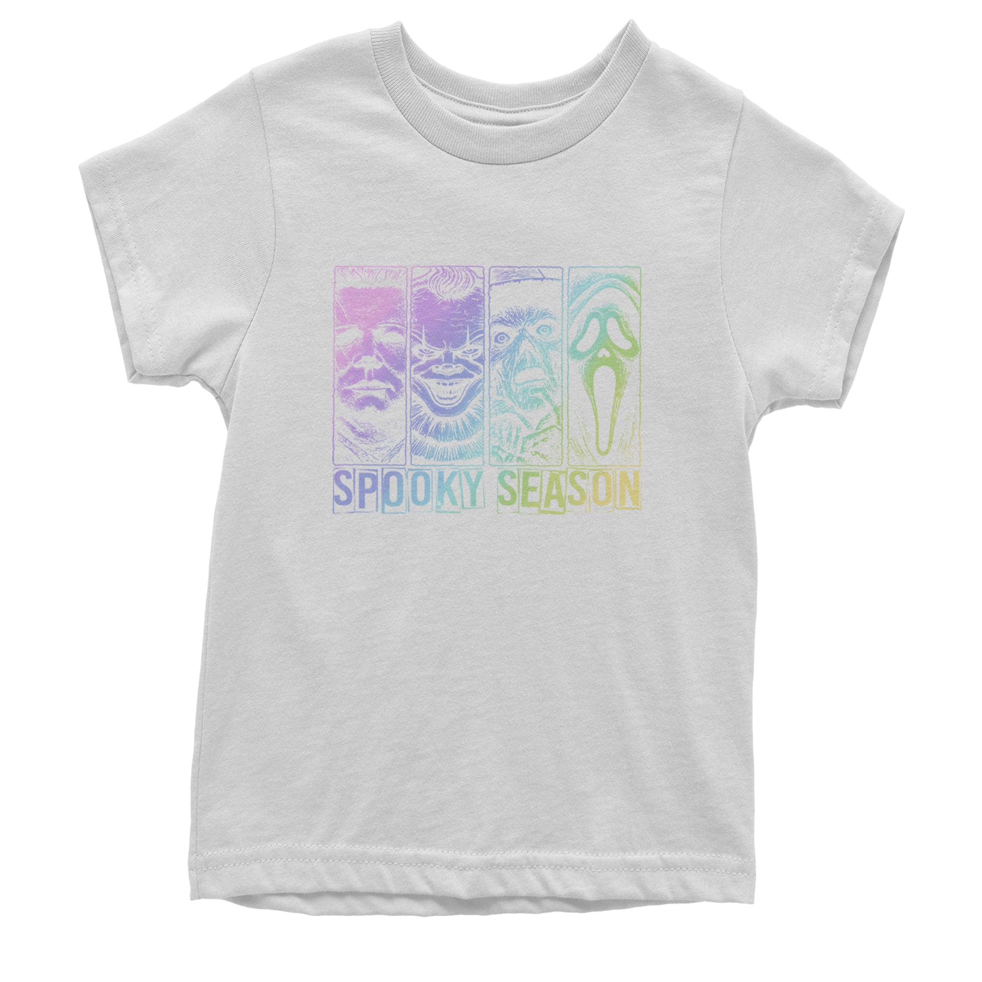 Spooky Season Horror Icons Halloween Youth T-shirt White