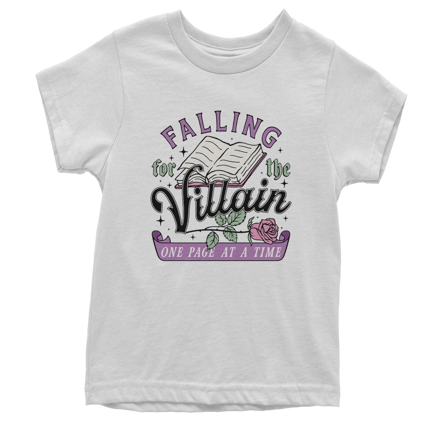 Falling For The Villain One Page At A Time Youth T-shirt White