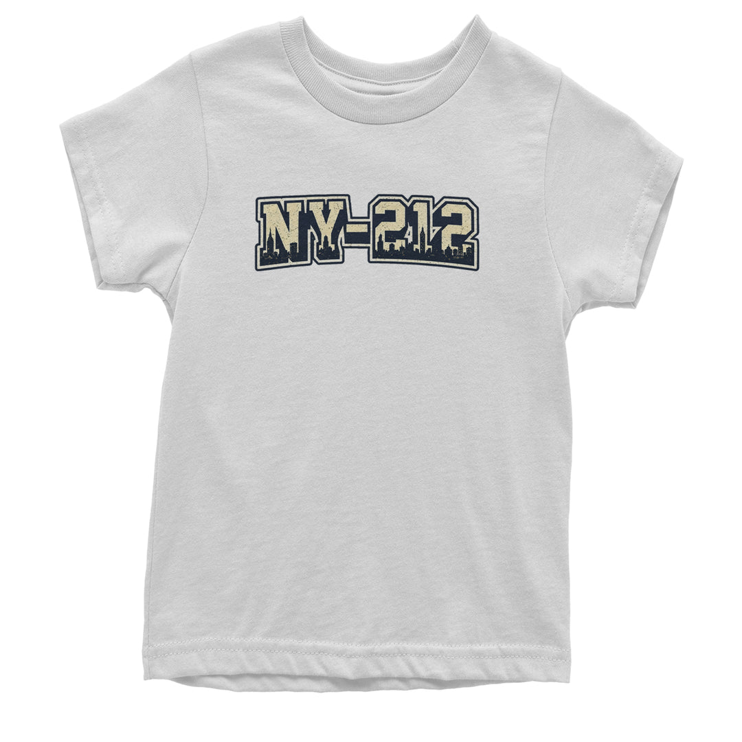 New York City 212 Area Code Skyline  Youth T-shirt White