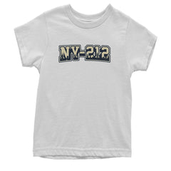 New York City 212 Area Code Skyline  Youth T-shirt White