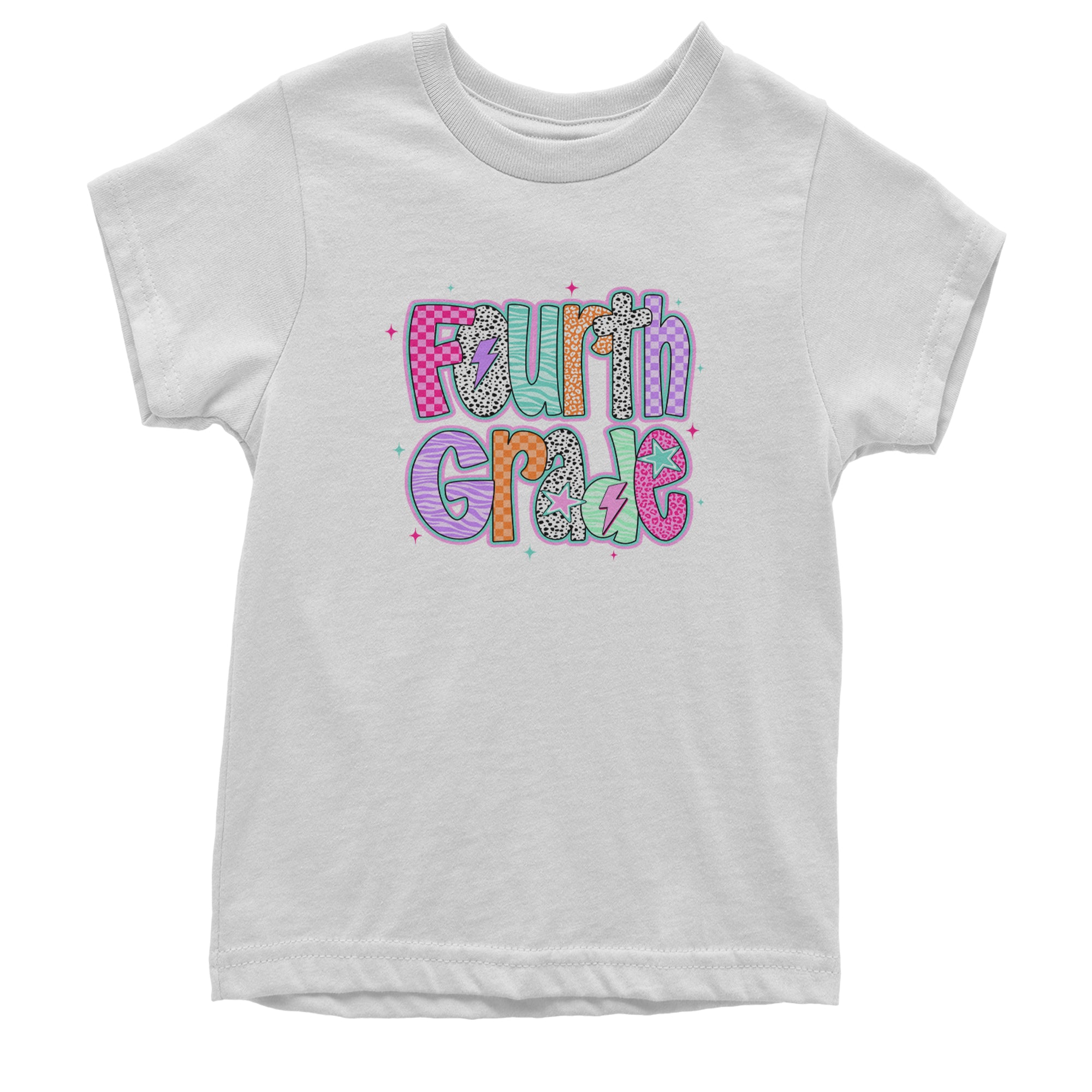 Fourth Grade Fierce Colorful Back to School Youth T-shirt White