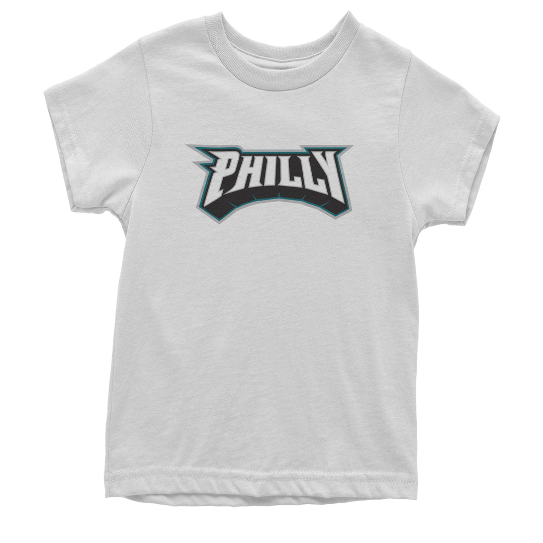 Philly Bold Block Throwback Youth T-shirt White