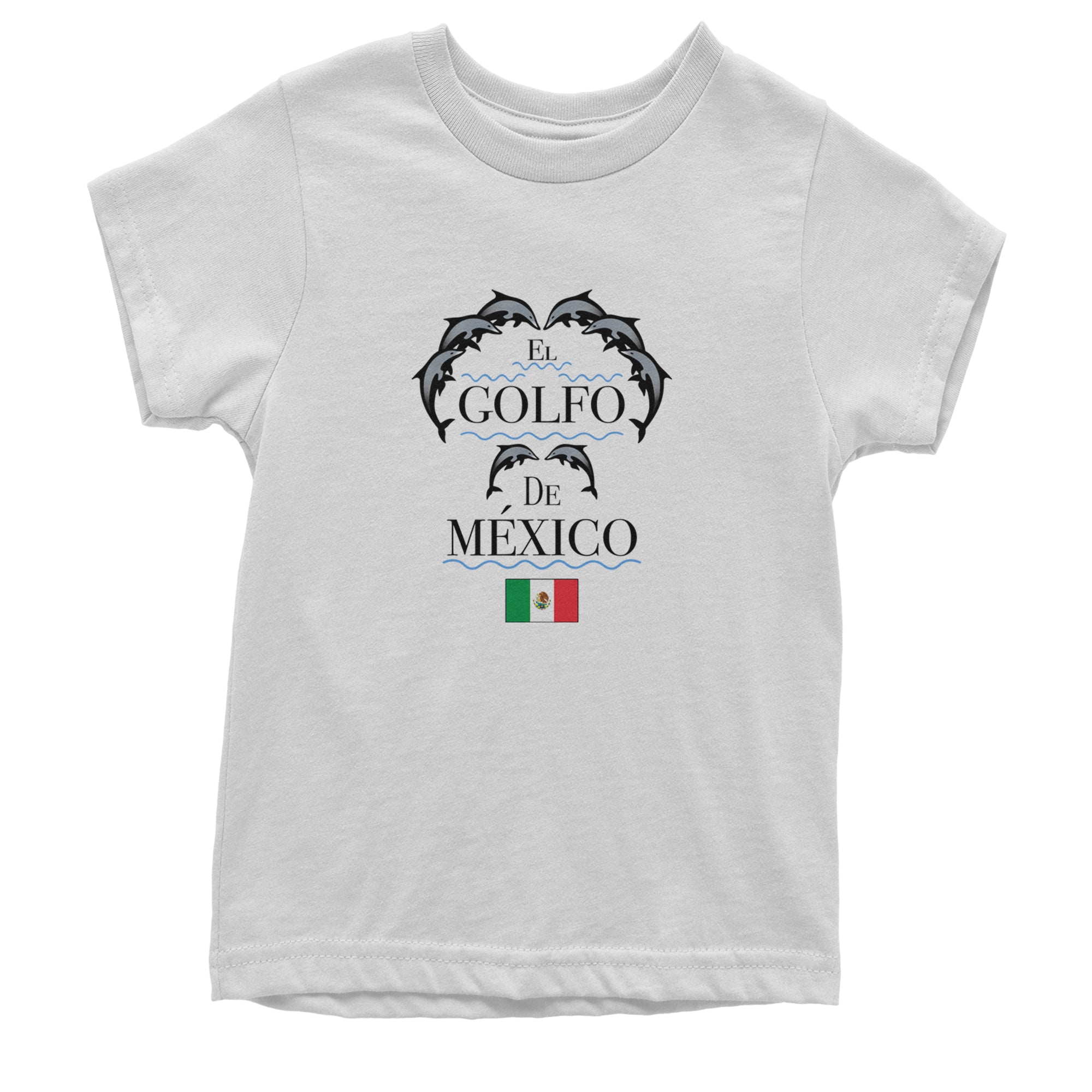 El Golfo De Mexico Dancing Dolphins Youth T-shirt White