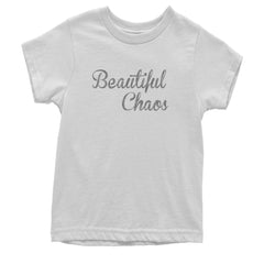 Beautiful Chaos Glitter Music Festival Youth T-shirt White