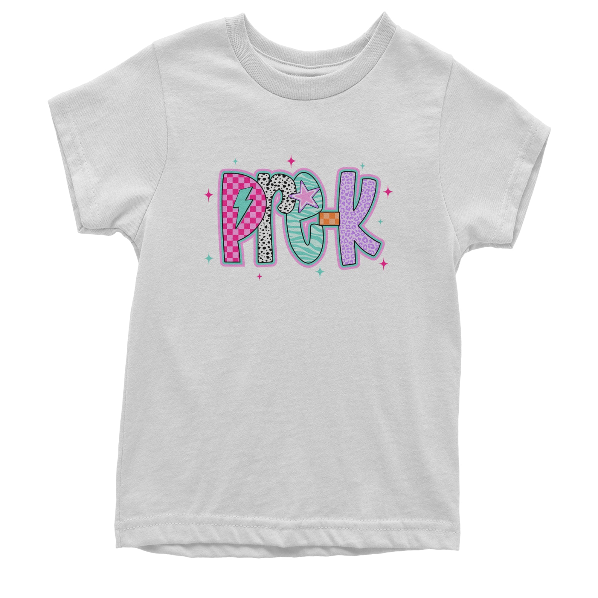 Pre-K Party Time Colorful Back to School Youth T-shirt White