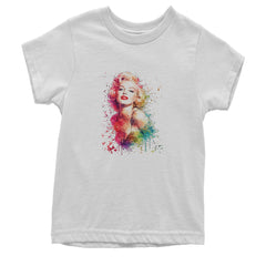 Mrs. Monroe Watercolors Bombshell Youth T-shirt White