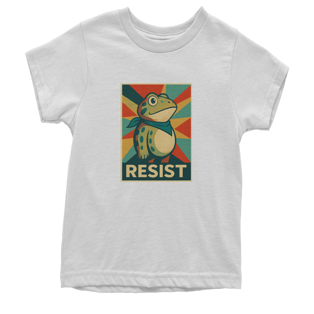 Resist Portland Protest Frog Youth T-shirt White