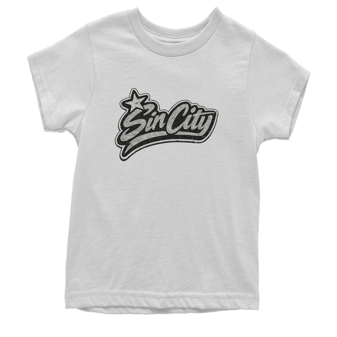 Sin City Vegas Retro Vintage Youth T-shirt White