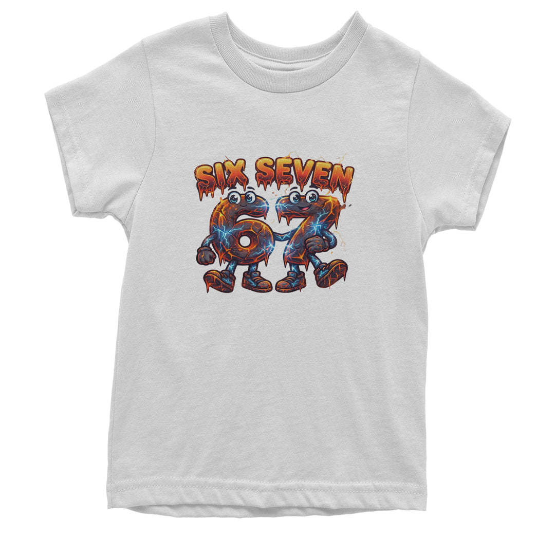 67 Lava Lightning Six Seven Meme Youth T-shirt White