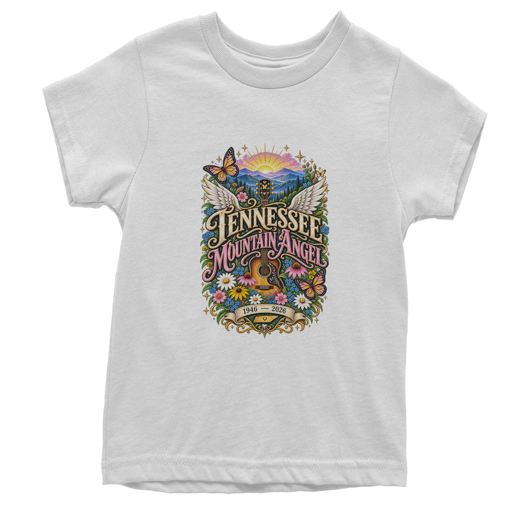 Tennessee Mountain Angel Wings Dolly Youth T-shirt White