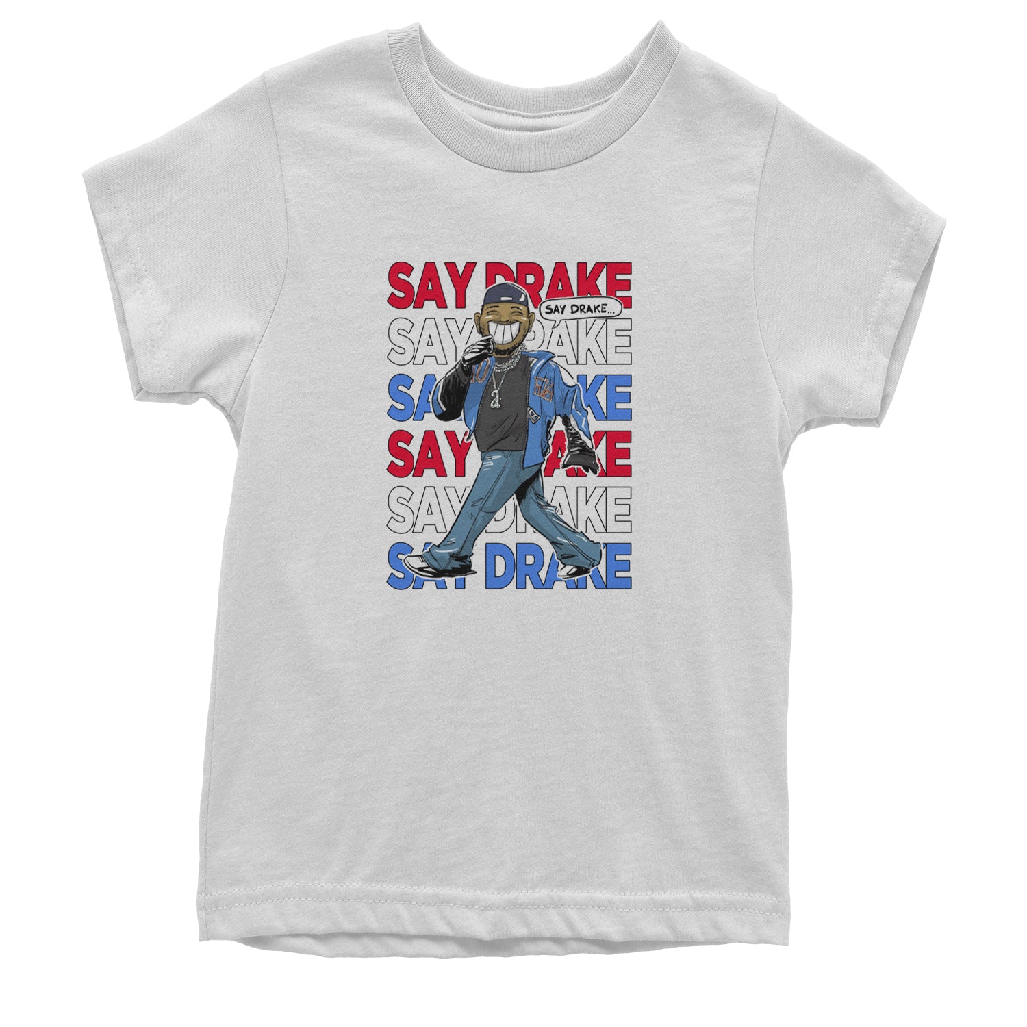 Say Drake Smiling Meme Mustard Youth T-shirt White