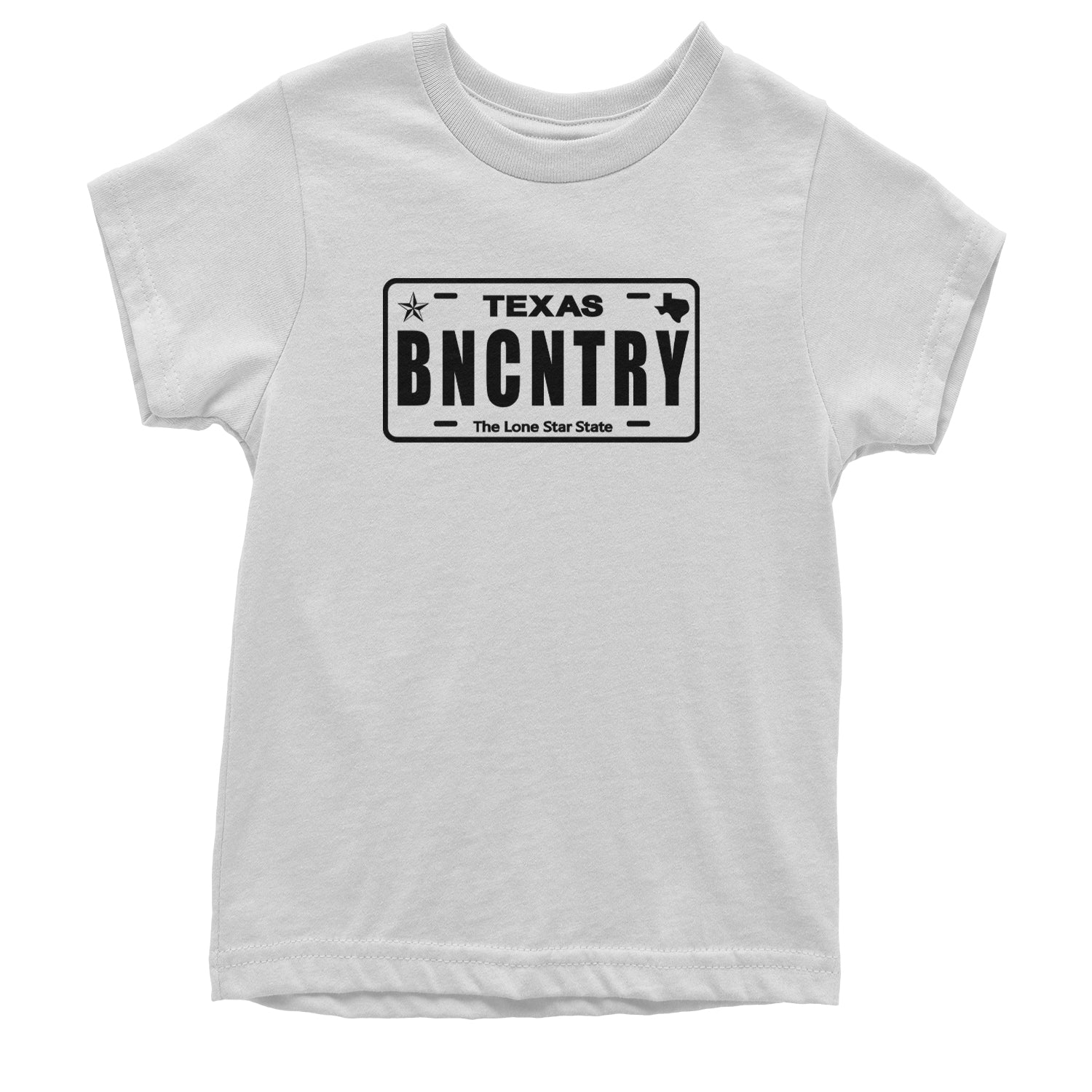 Texas License Plate BNCNTRY Youth T-shirt White