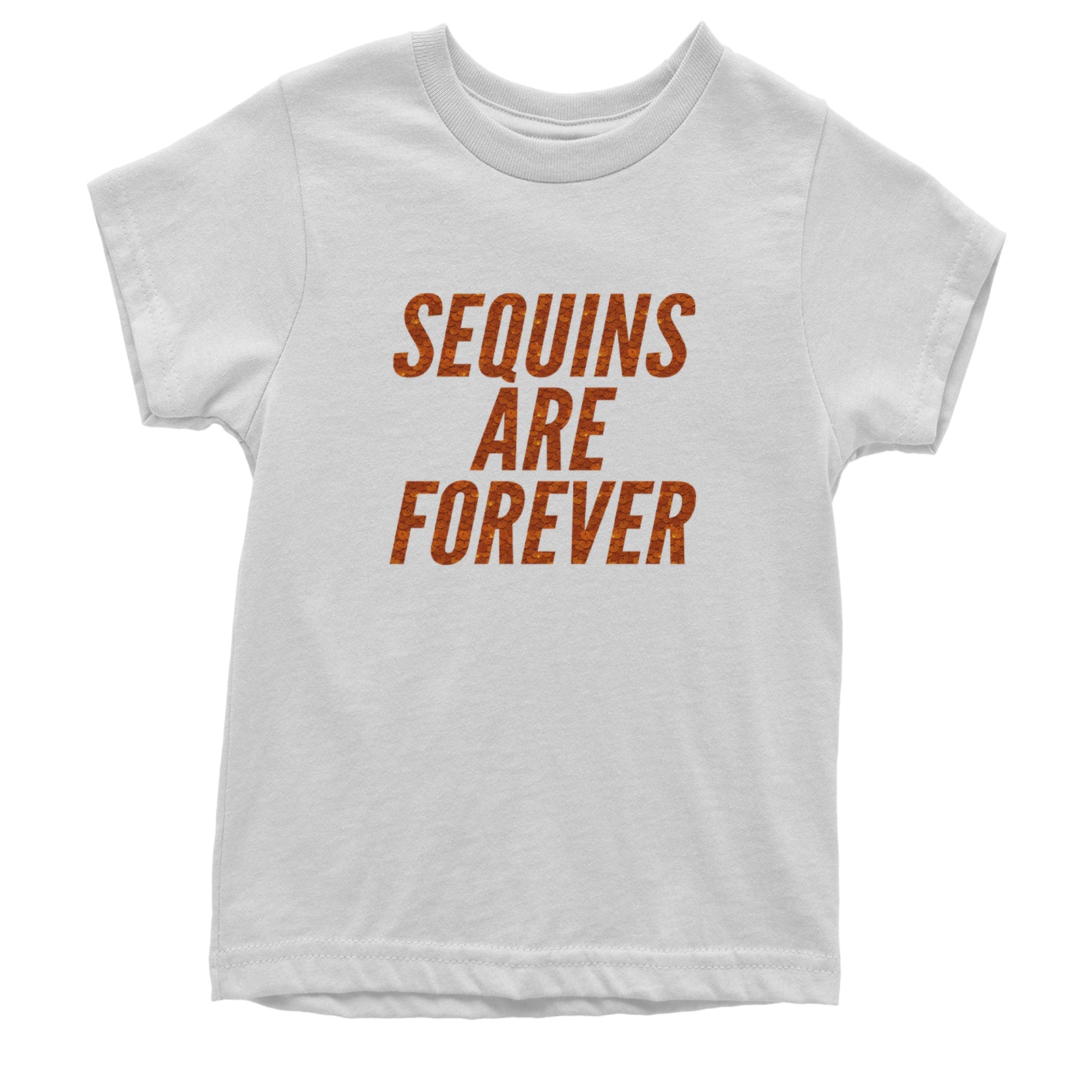 Sequins Are Forever Retro Glam Youth T-shirt White