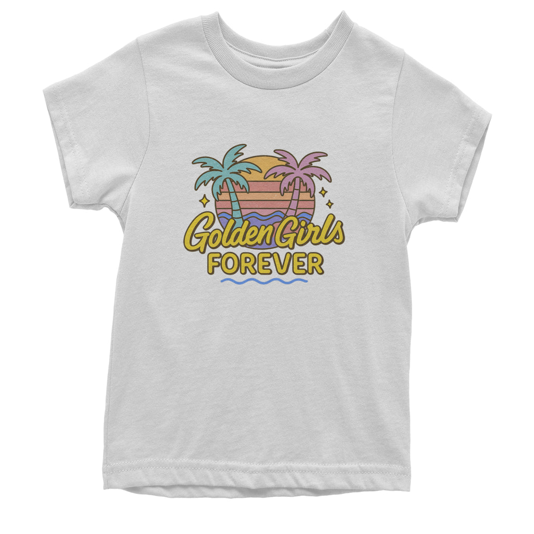 Golden Girls Forever Retro Sunset Youth T-shirt White