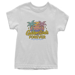 Golden Girls Forever Retro Sunset Youth T-shirt White
