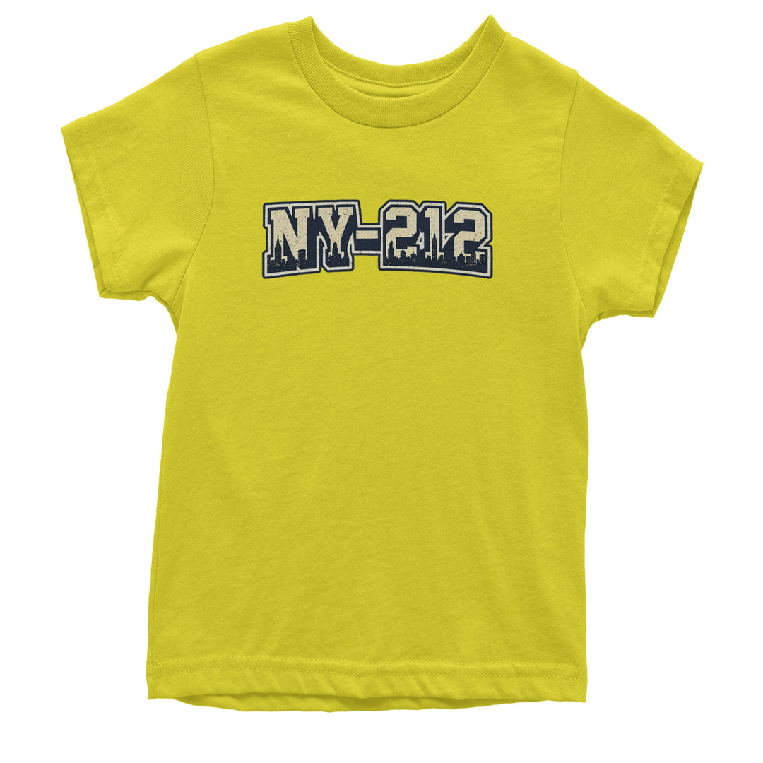 New York City 212 Area Code Skyline  Youth T-shirt Yellow