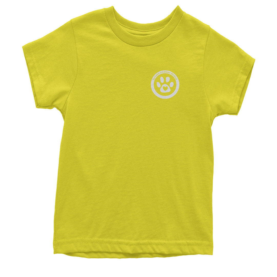 TLC To Love a Canine Dog Rescue White Youth T-shirt Yellow