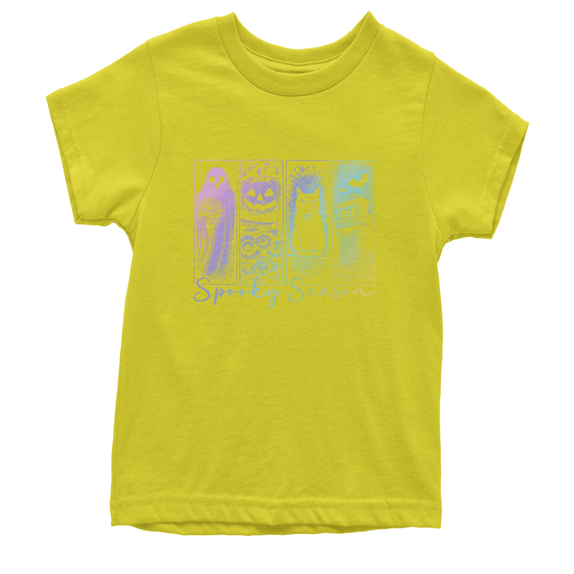 Spooky Season Cute Pastel Halloween Design Youth T-shirt Yellow