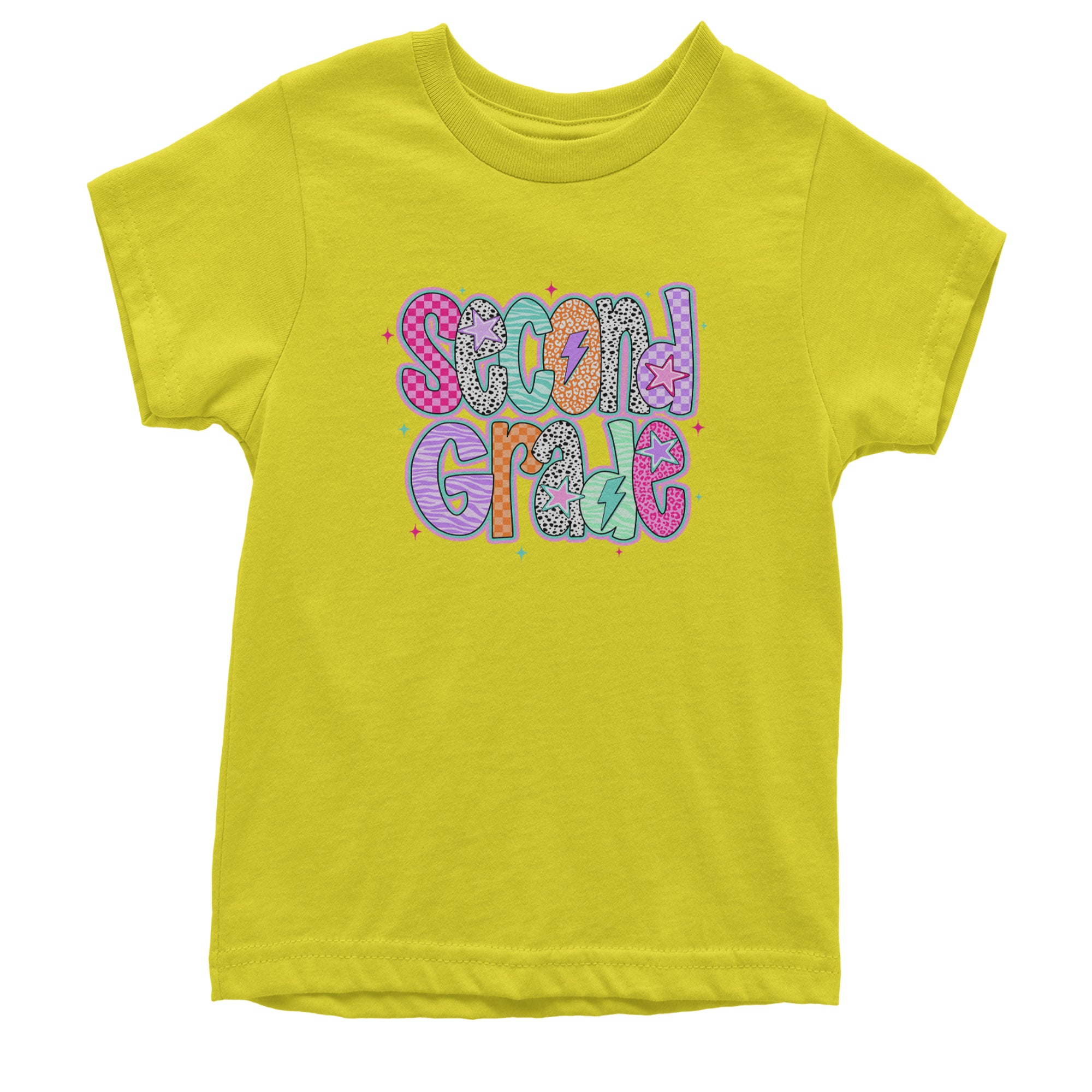 Second Grade Star Colorful Back to School Youth T-shirt Yellow