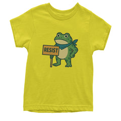 Sign Resist Meme Frog Protest Youth T-shirt Yellow