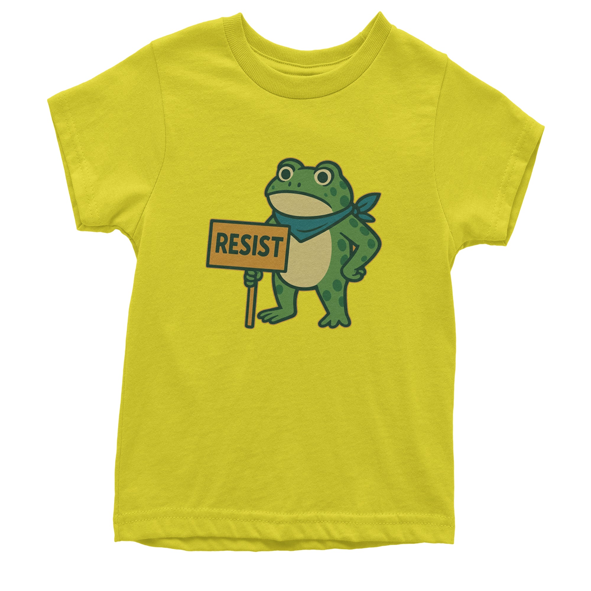 Sign Resist Meme Frog Protest Youth T-shirt Yellow
