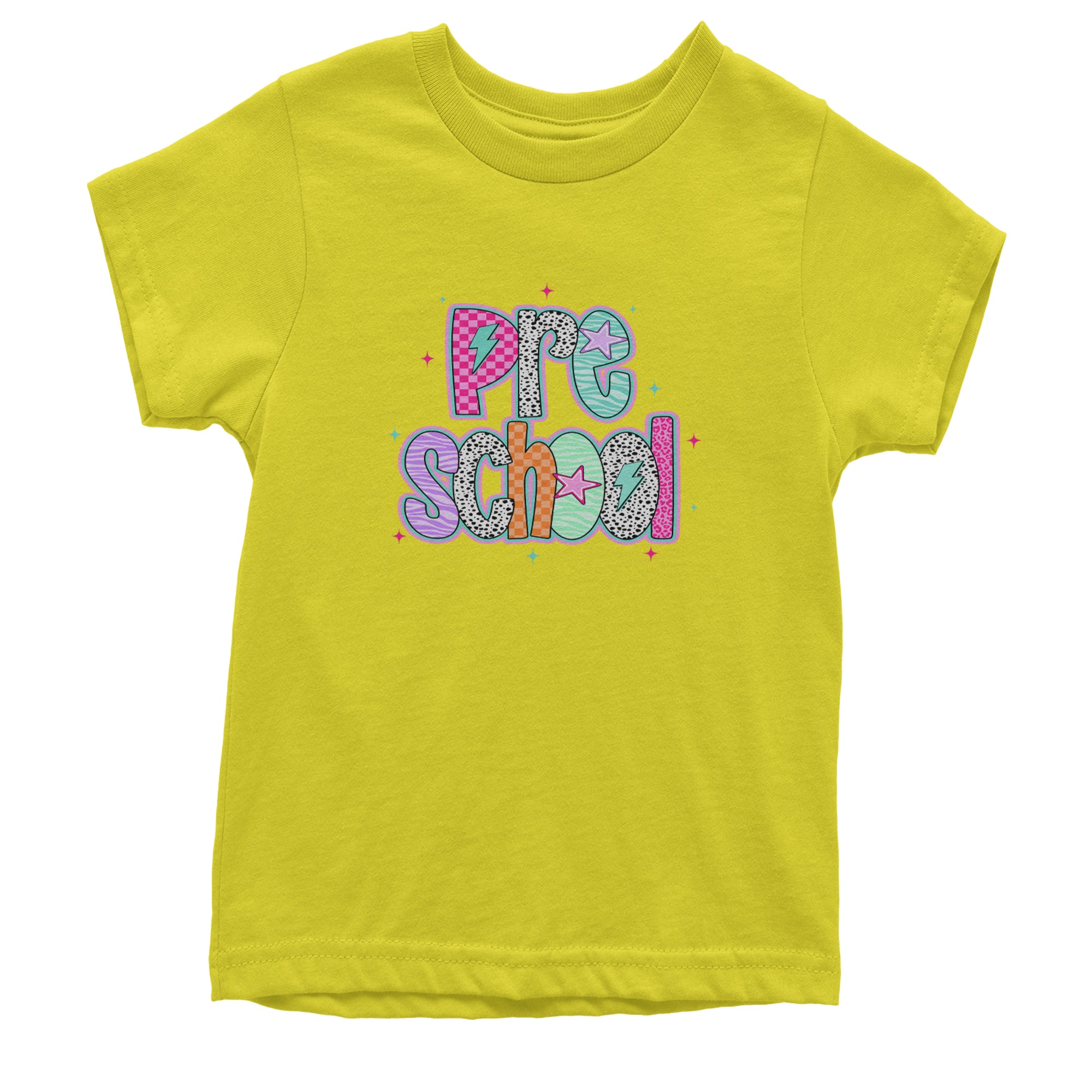 Preschool Power Colorful Back to School Youth T-shirt Yellow