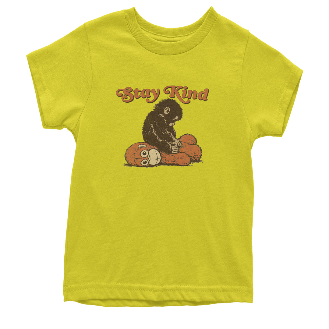 Punch Stay Kind Macaque Youth T-shirt Yellow