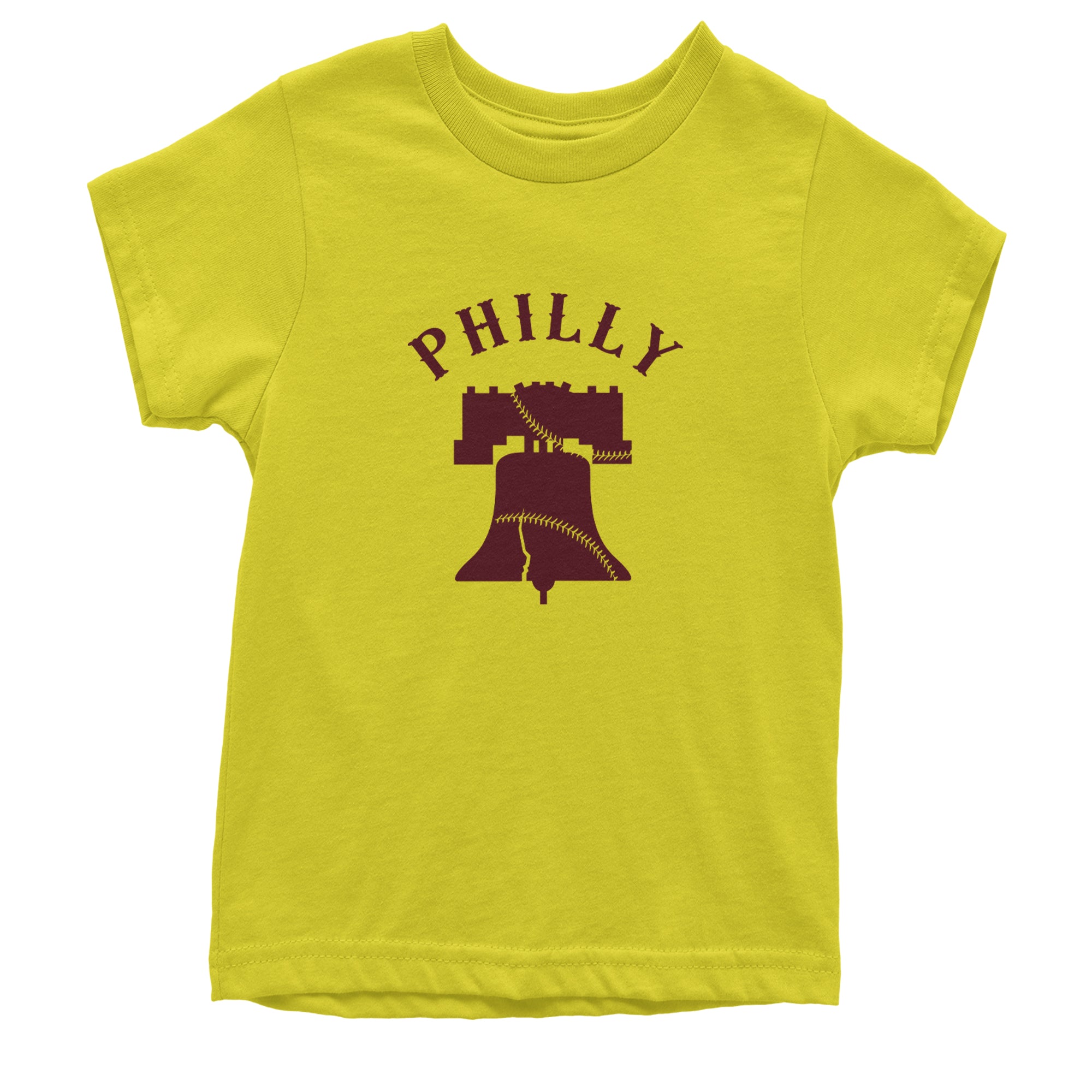 Philly Cracked Liberty Bell Youth T-shirt Yellow