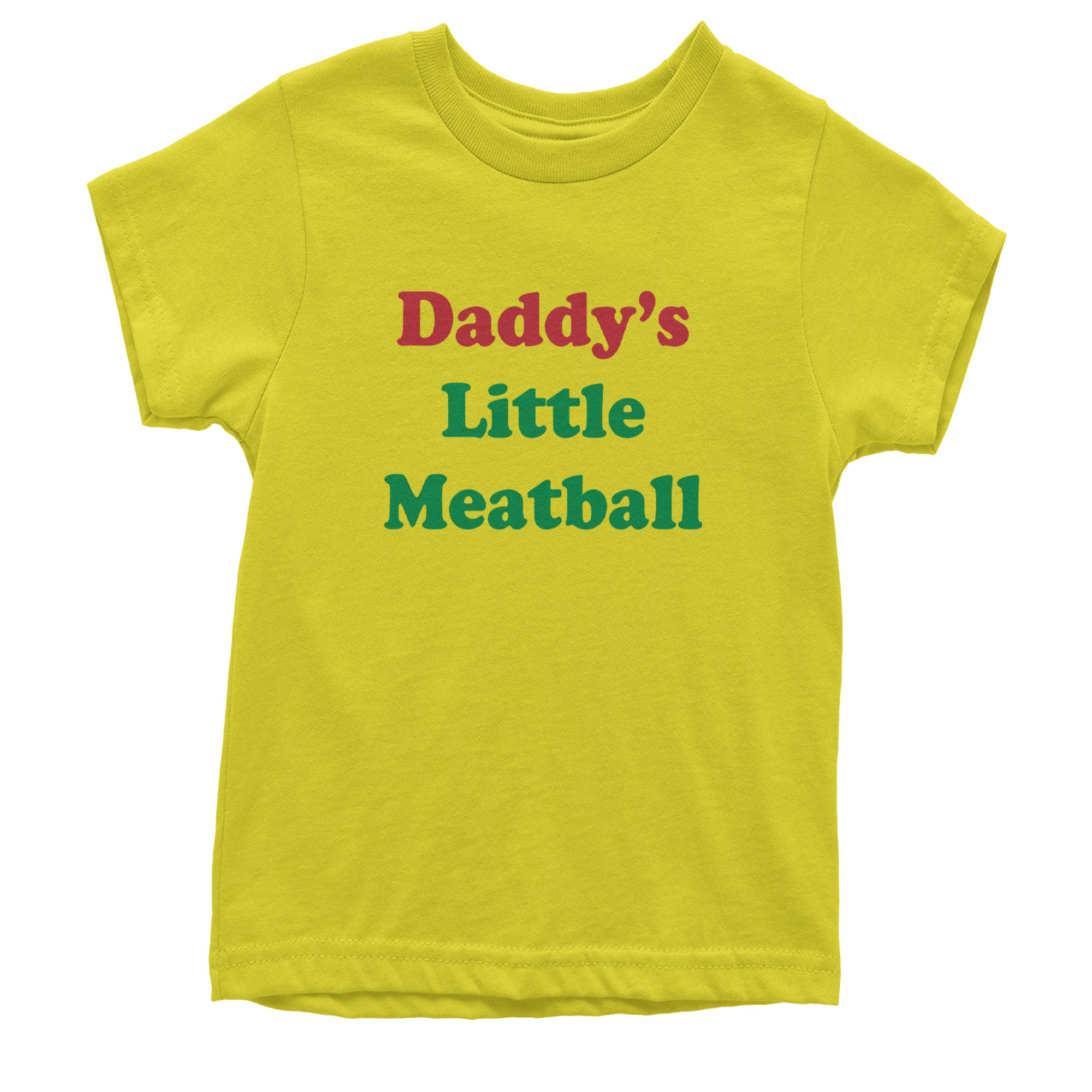 Daddy's Little Meatball Love Island Youth T-shirt Yellow