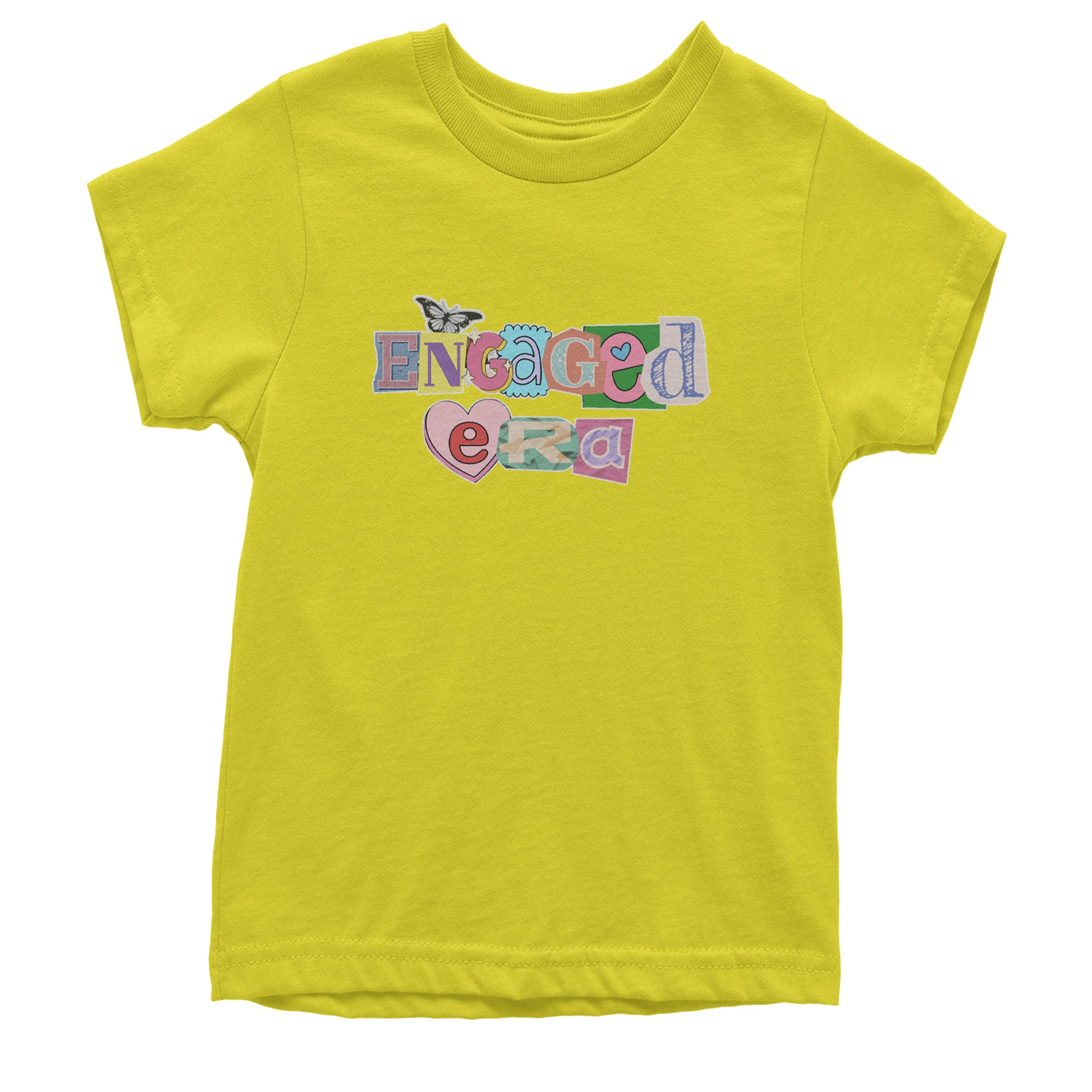 Engaged Era Aesthetic Retro Collage Design Youth T-shirt Yellow