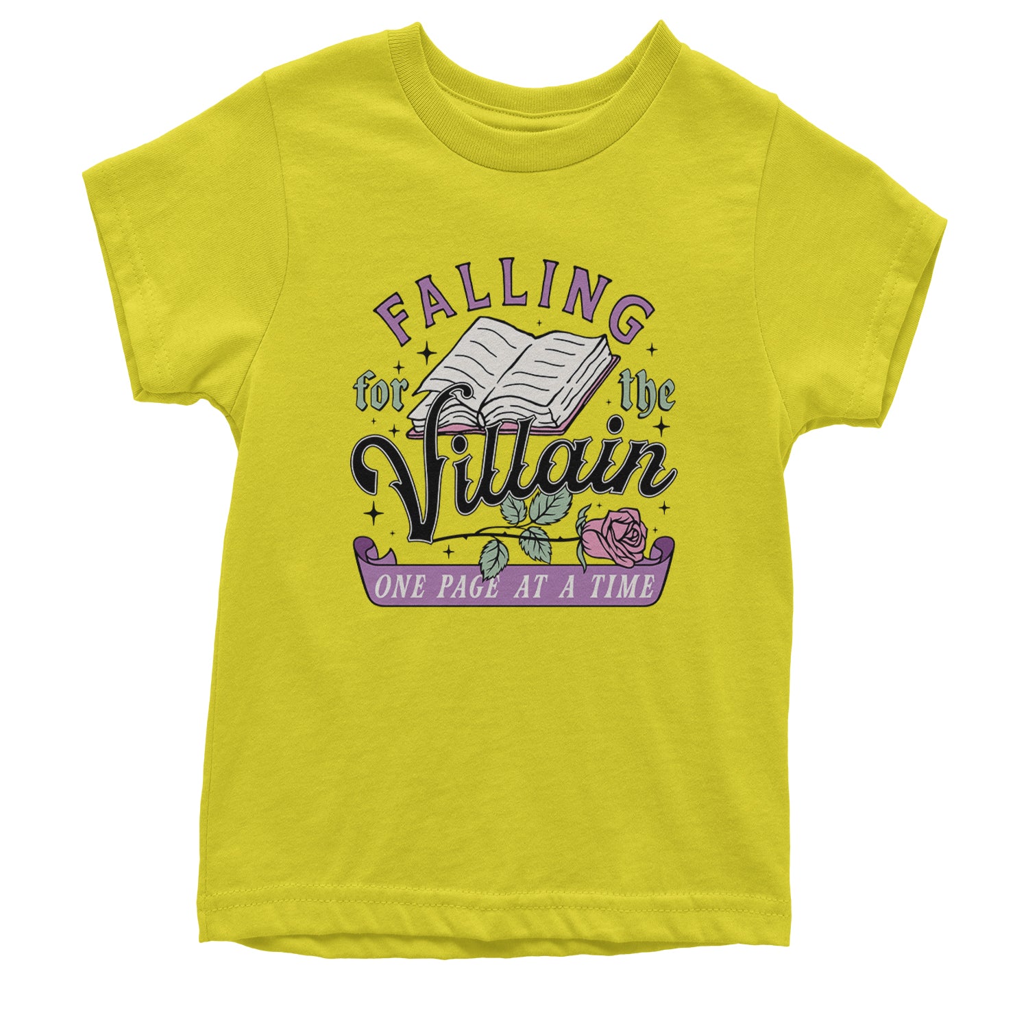 Falling For The Villain One Page At A Time Youth T-shirt Yellow