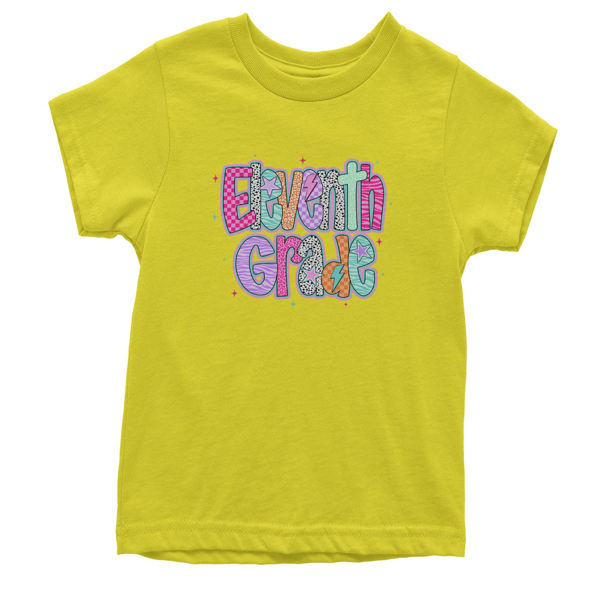 Eleventh Grade Extra Colorful Back to School Youth T-shirt Yellow