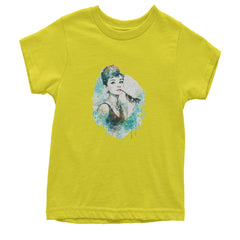 Mrs. Herpburn Iconic Watercolors Youth T-shirt Yellow
