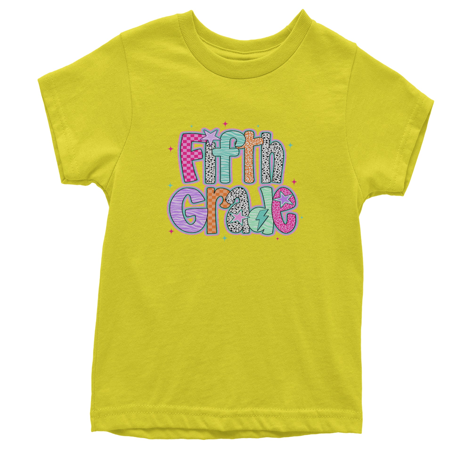 Fifth Grade Fly Colorful Back to School Youth T-shirt Yellow