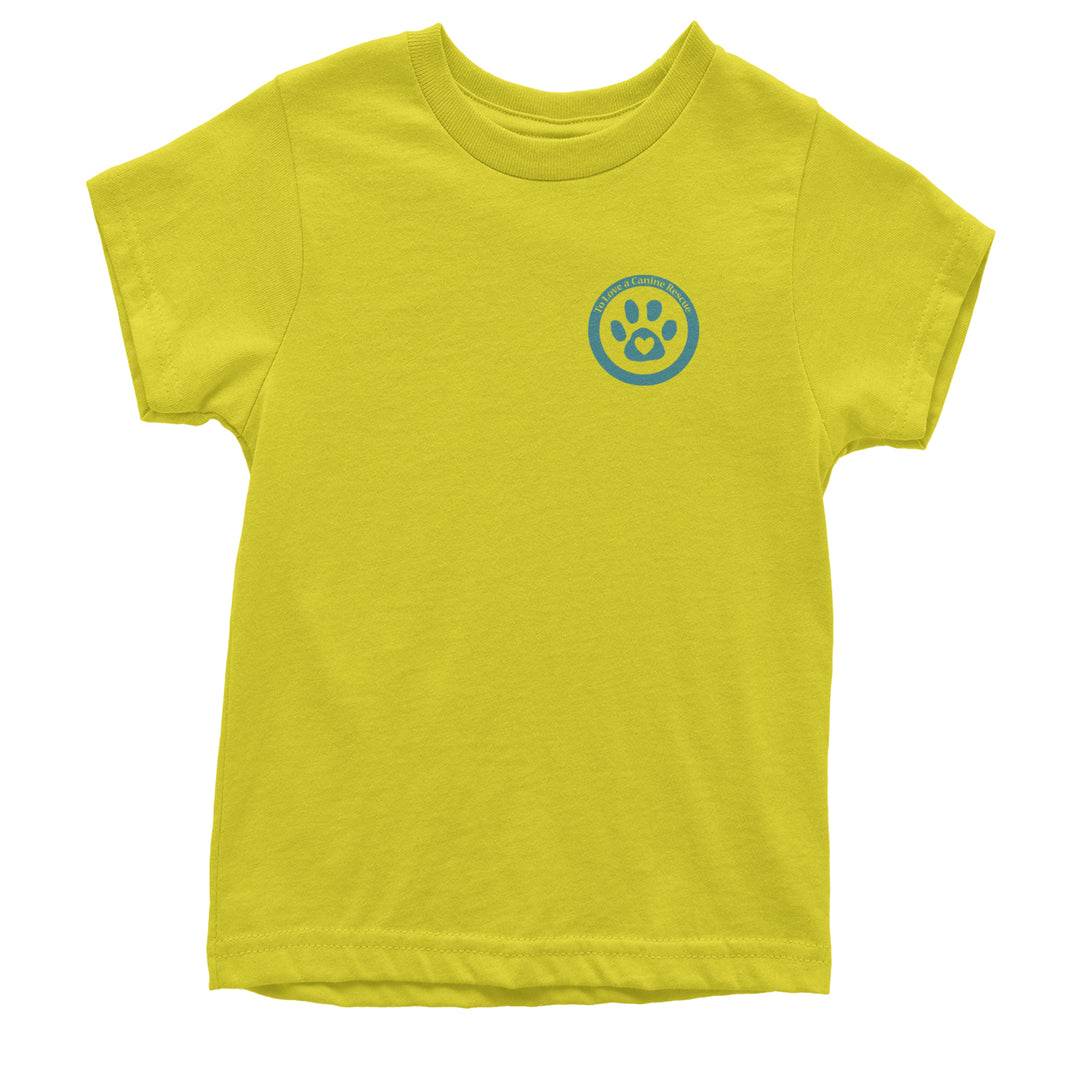 TLC To Love a Canine Dog Rescue Teal Youth T-shirt Yellow