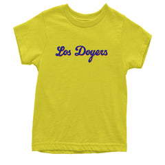 Los Doyers LA Baseball Youth T-shirt Yellow