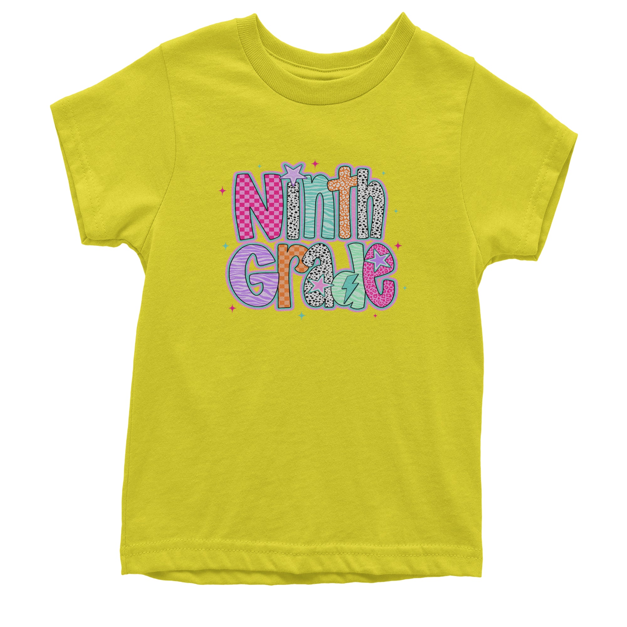 Ninth Grade Freshman Vibes Colorful Back to School Youth T-shirt Yellow