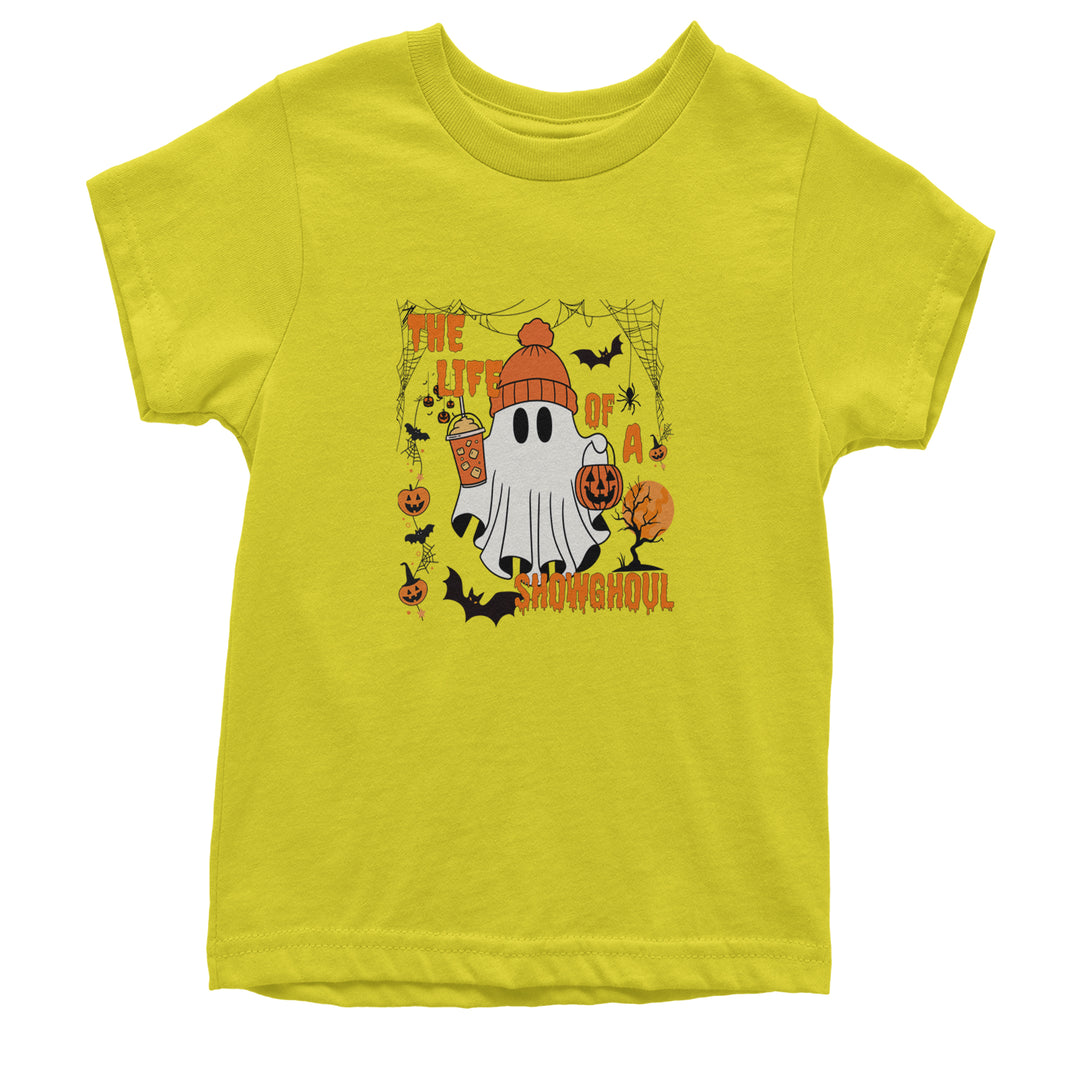 Life of a Showghoul Halloween Showgirl Vibes Youth T-shirt Yellow