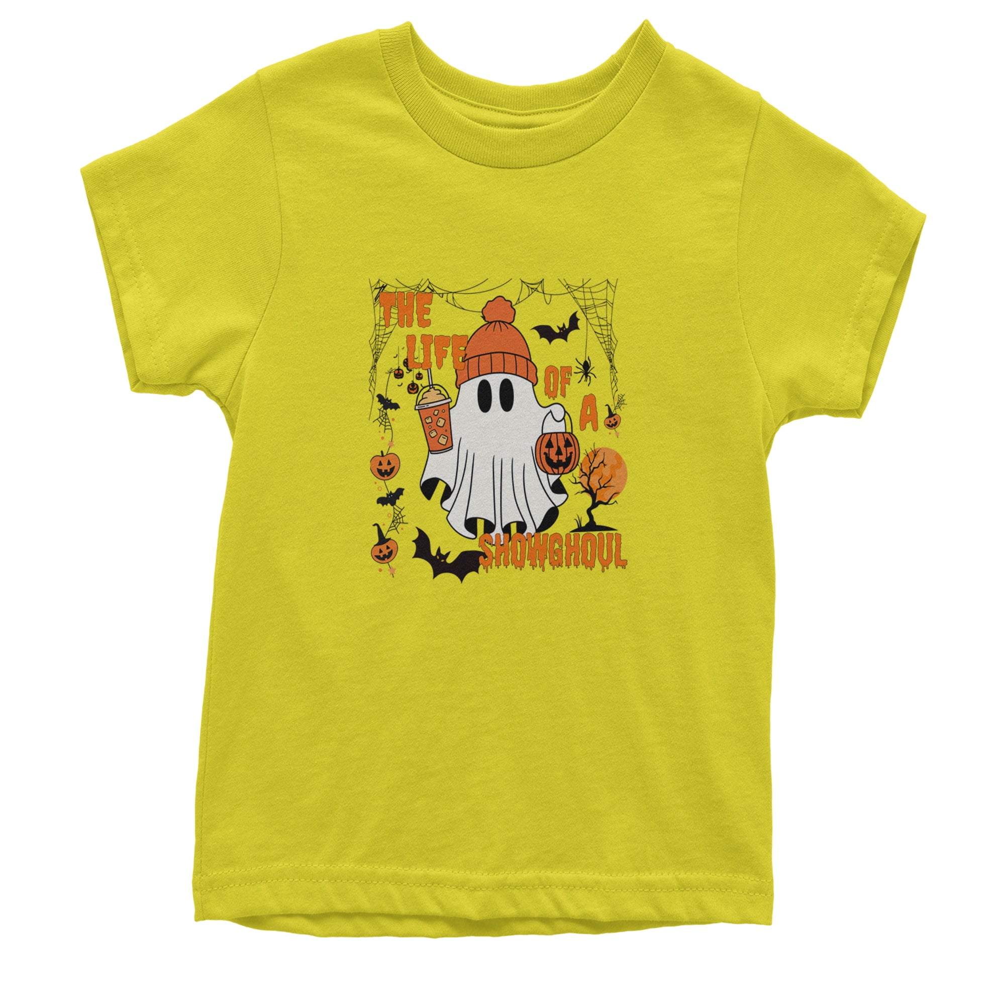 Life of a Showghoul Halloween Showgirl Vibes Youth T-shirt Yellow