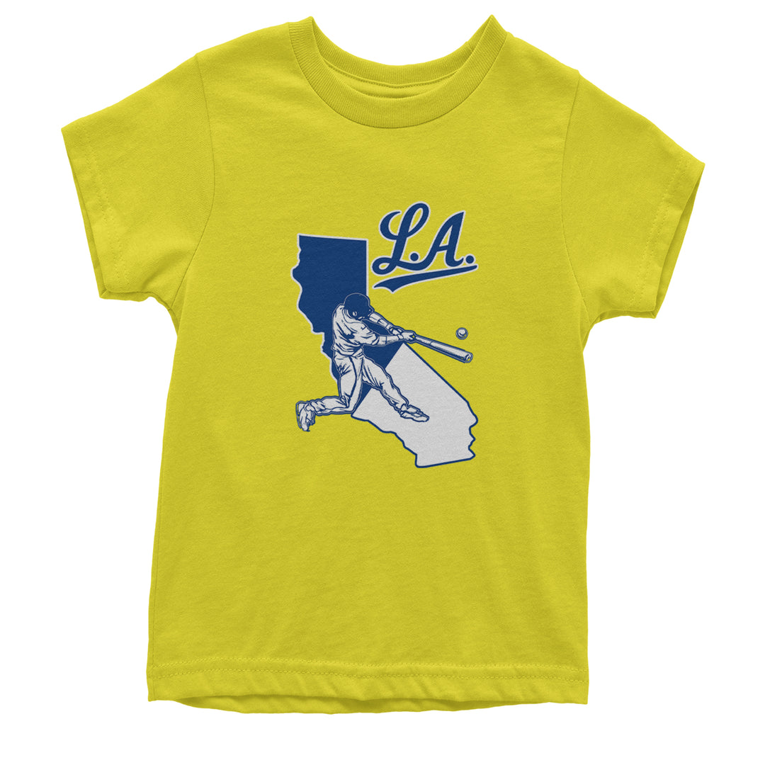 Los Angeles Baseball Batter Up Youth T-shirt Yellow